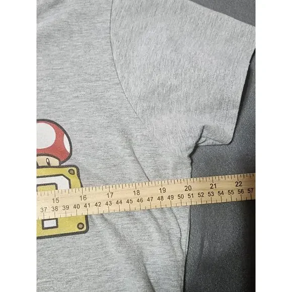 Vtg Official Nintendo Shirt Womens Extra Large Gray Mushroom Mystery Box V Neck - Picture 6 of 8